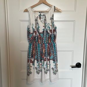 Medium white and paisley dress from boutique